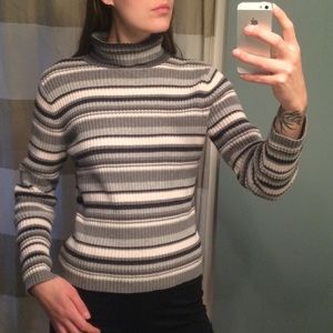 Striped Turtleneck Sweater
